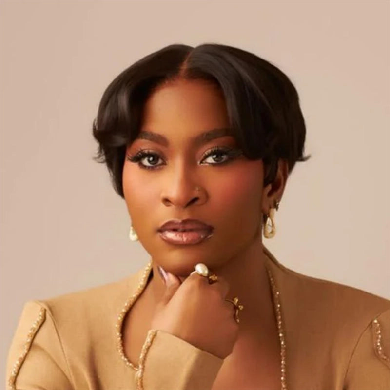 Put On And Go Mid Part 90s Layered Pixie Cut Wig With Bangs