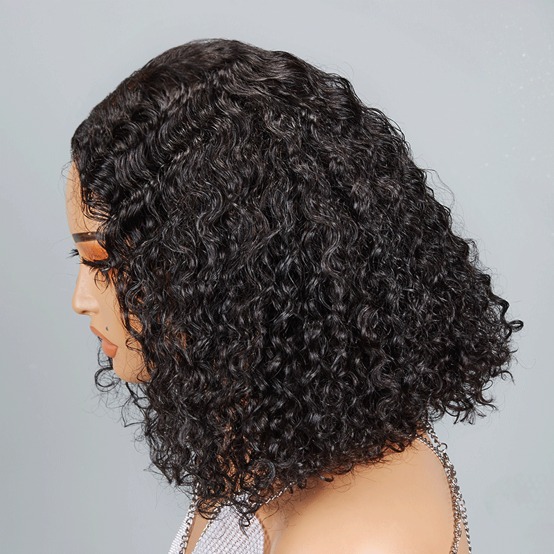 9x6 Glueless Bob Pre-bleached Knots Curly Wig For Beginners