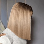 Easy to Wear 3 Seconds Glueless Milk Tea Gray Color 13x4 Straight Bob Wig