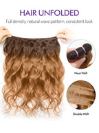 T4-27 Body Wave Bundles Virgin Brazilian Human Hair Extensions