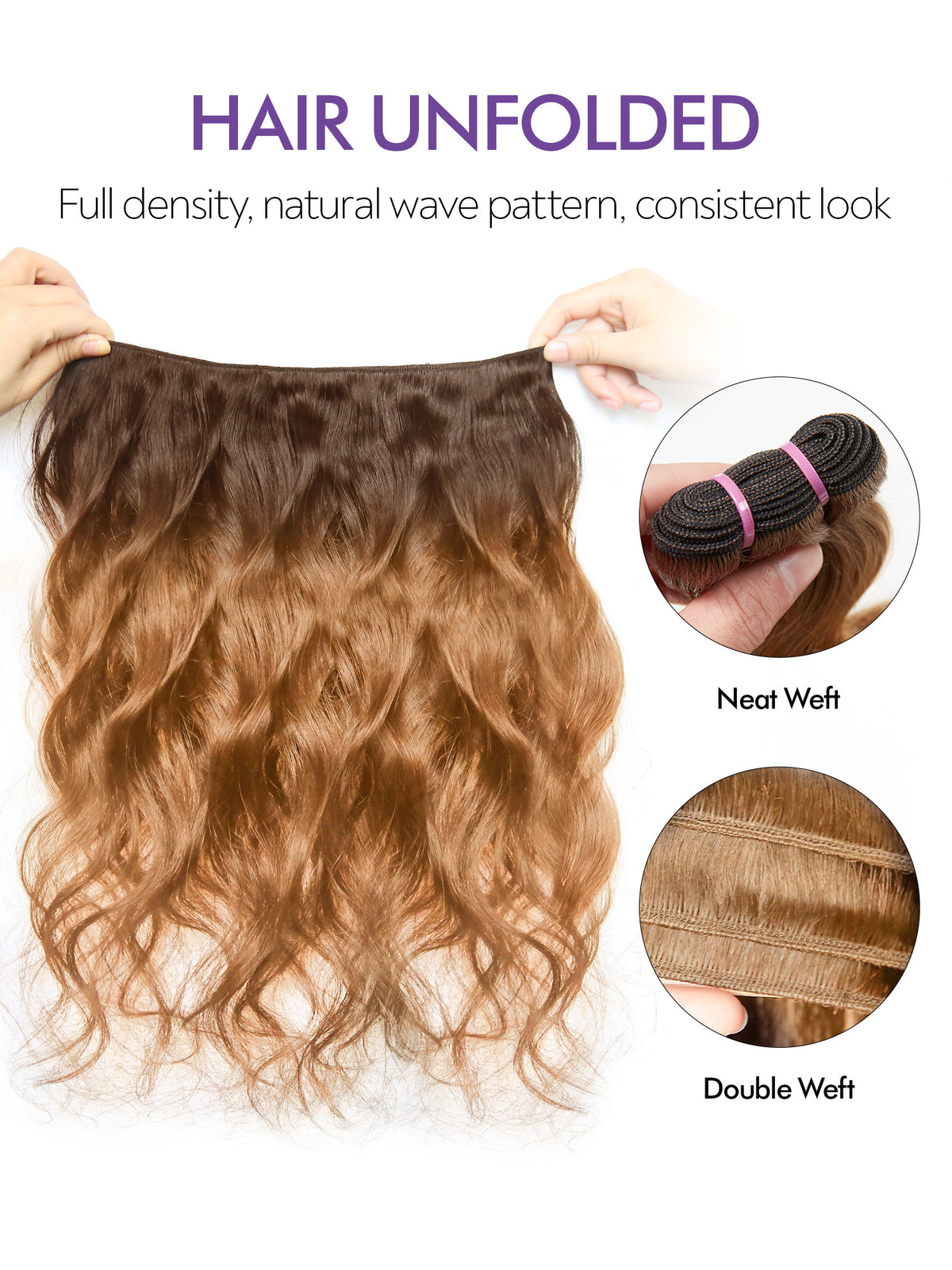 T4-27 Body Wave Bundles Virgin Brazilian Human Hair Extensions