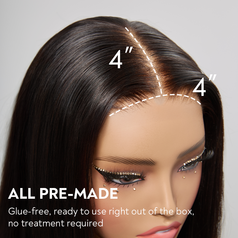 Natural Style Glueless Bob Wear Go 4x4 Wavy Wig 100% Human Hair