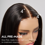 Natural Style Glueless Bob Wear Go 4x4 Wavy Wig 100% Human Hair