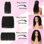 Pre Separated Deep Wave Crochet Hair Feathered Texture Silky Shine Knotless Natural Black