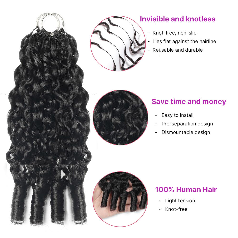 Burmese Curly Crochet Extensions Feathered Effect Silky and Knotless Natural Black