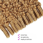 Burmese Curly Hair Extensions Honey Blonde Color 100% Natural Unprocessed Raw Weave