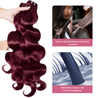 Dark 99J Body Wave Bundles Virgin Brazilian Human Hair Extensions