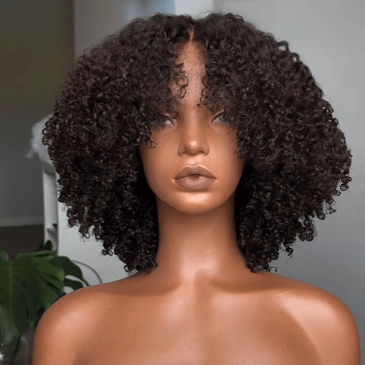 Go Natural Ease Glueless 4x4 Kinky Curly Bob Wig 100% Human Hair