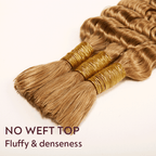 Extension Bulk Hair For Bohemian Braiding Honey Blond Color Deep Curly Human Hair