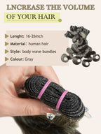 Salt&Pepper Body Wave HJ Weave Beauty 7A Peruvian Virgin Hair