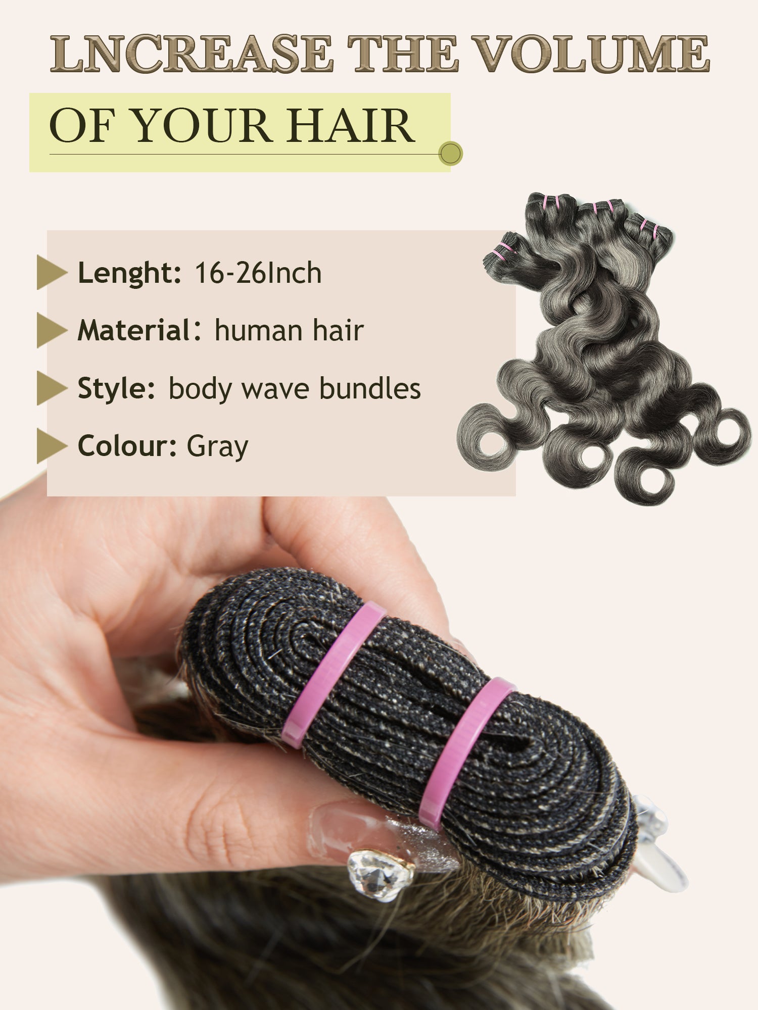 Salt&Pepper Body Wave HJ Weave Beauty 7A Peruvian Virgin Hair