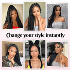 Full Lace Synthetic Box Braids Wig Top Quality 300% Density