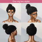 13x4 Glueless Kinky Edges Wig Kinky Curly Frontal Wig 2 Styles