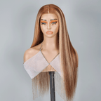 9x6 Glueless Blonde Highlight Wig Straight Human Hair