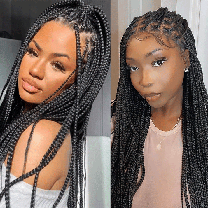 Full Lace Synthetic Box Braids Wig Top Quality 300% Density