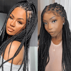 Full Lace Synthetic Box Braids Wig Top Quality 300% Density