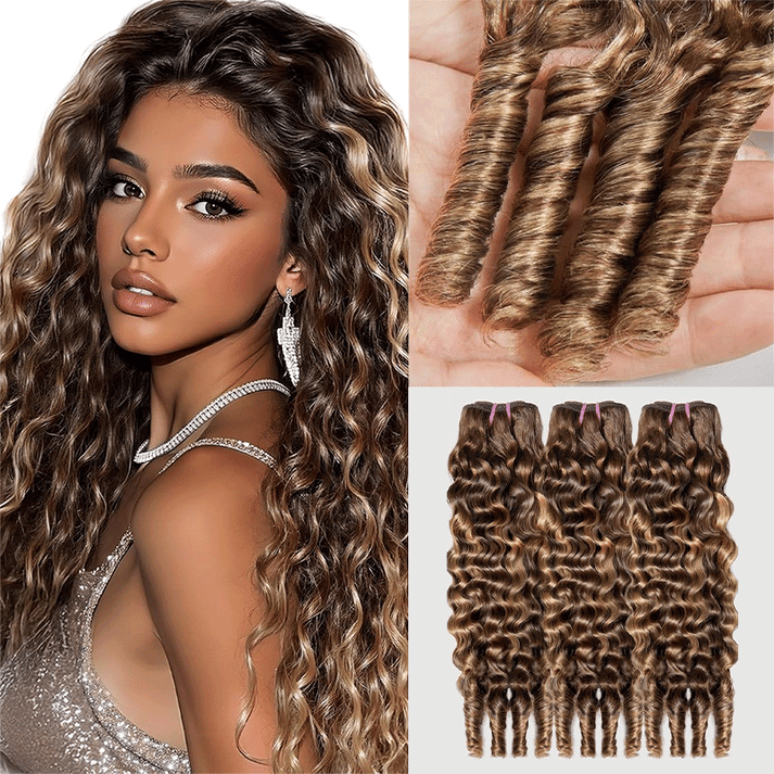 Burmese Curly Hair Extensions Highlight Color 100% Natural Unprocessed Raw Weave