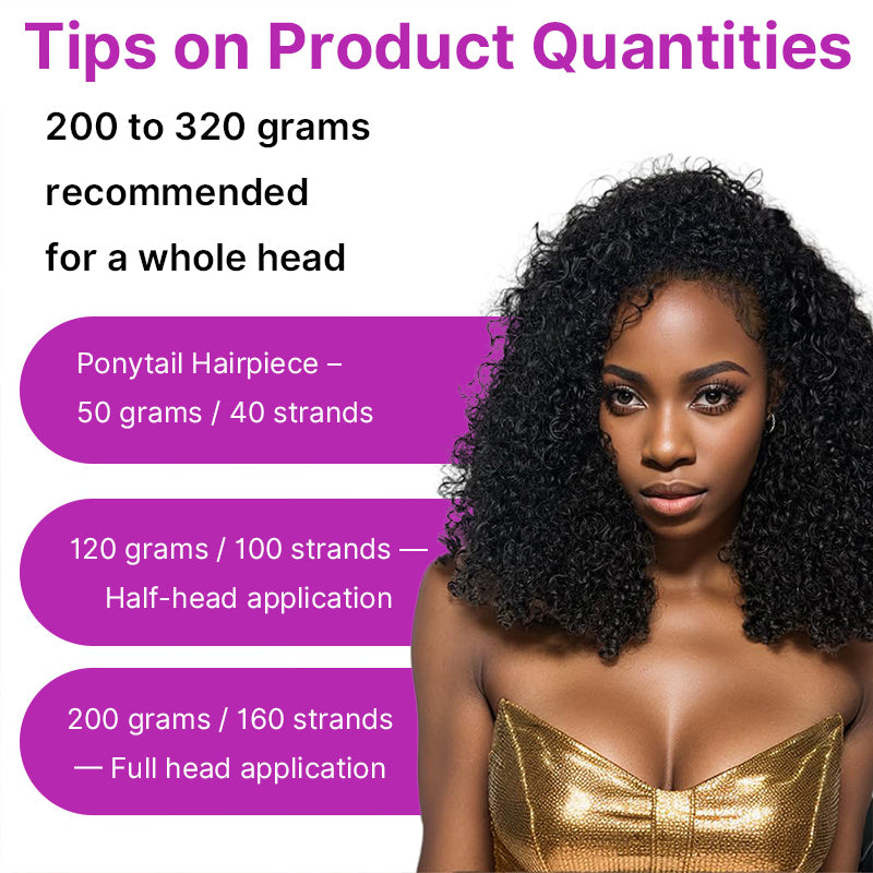 Natural Black Kinky Curly Crochet Hair Extensions Silky Feathered Effect Tangle Free