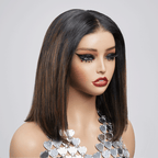 5x5 Glueless Highlight Color Straight Bob Wig 100% Human Hair