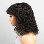 Voluminous Glueless Bob Curly With Bangs 3s Wear Go Wig 