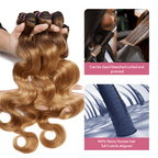Luxury Ombre Honey Blonde Body Wave Bundles Virgin Brazilian Human Hair Extensions