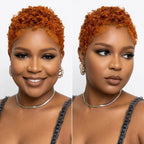 Full Lace Minimal Curly Afro Pixie Cut Wig With Drawstring Short Wig