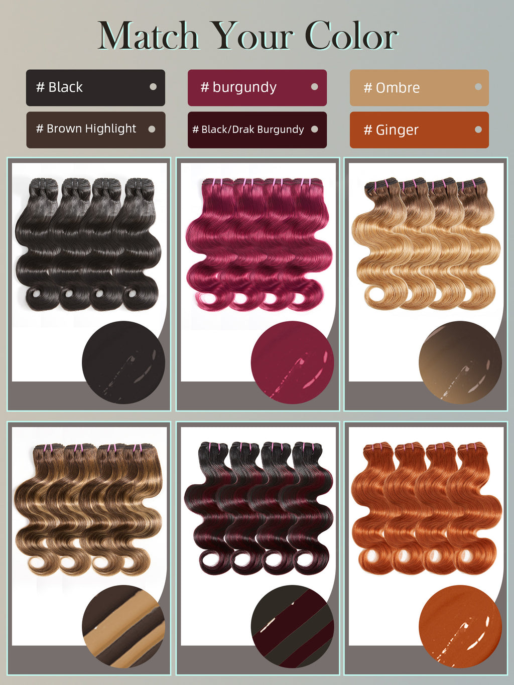 #30 Color Encaje transparente 5 × 5 Peluca de cabello ondulado frontal del cuerpo 250% Densidad (3 paquetes + 1 cierre)