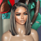 Elegant 7x4 Glueless Highlight Color Wig Bleached Knots Adjustable Cap