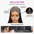 Glueless Pre Plucked and Pre Bleached 5x5 Highlight Wig With Adjustable Cap