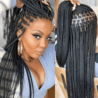 Full Lace Synthetic Box Braids Wig Top Quality 300% Density