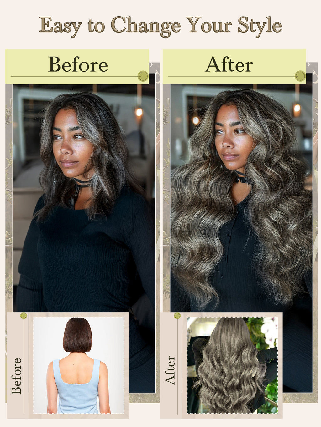 Salt&Pepper Body Wave HJ Weave Beauty 7A Peruvian Virgin Hair