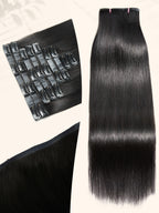 Clip in Hair Extensions Real Human Hair Remy Human Hair 125g 9Pcs Natural Black