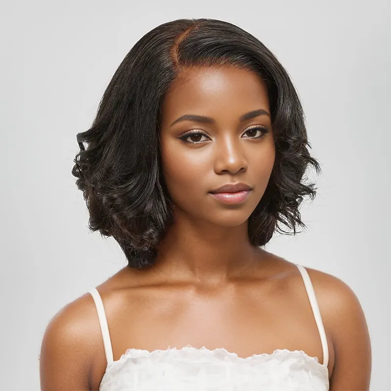 HJ weave beauty hair New 9x6 Glueless Classic Wavy Bob Wig