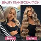 Luxury Ombre Honey Blonde Body Wave Bundles Virgin Brazilian Human Hair Extensions