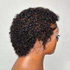 Full Lace Minimal Curly Afro Pixie Cut Wig With Drawstring Short Wig
