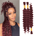 Extension Bulk Hair For Bohemian Braiding Dark 99J Color Deep Curly Human Hair