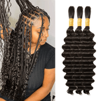 Extension Bulk Hair For Bohemian Braiding Deep Curly Human Hair