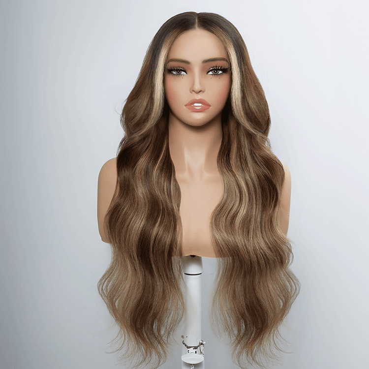 Glamorous Style 13x4 Glueless Luxury Layered Highlight Wavy Wig 250% Density