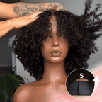 Go Natural Ease Soft Kinky Curly 4x4 Glueless Bob Wig Human Hair 250 Density