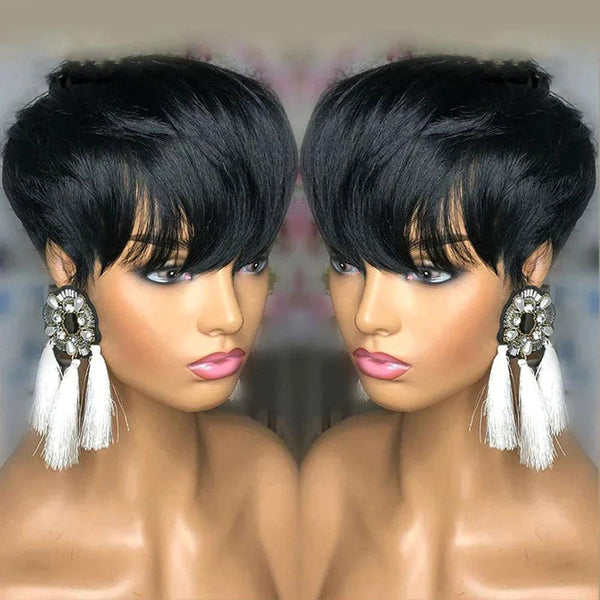 Glueless Easy To Wear Pixe Cut Straight Short Bob Human Hair Wig