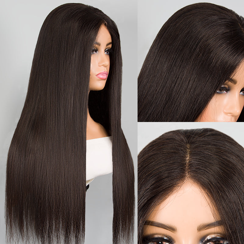 5x5 Glueless Wig Wear Go Brazilian Straight Human Hair
