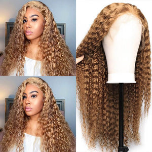 #27 Color HD Lace 13×4 Front Deep Wave Hair Wig 250% Density（3 Bundles+1 Front）