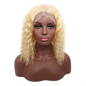 613 Blonde Curly Bob Wig 4x4 Lace Closure Wigs