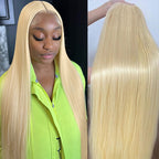 4x4 Transparent Lace Closure Wig Straight 613 Blonde Color Wig