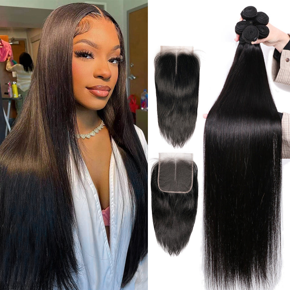 HJ Weave Beauty 7A Brazilian Virgin Hair Straight Bundle Deal