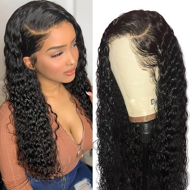 Curly Deep Wave 13x4 Lace Front Wig Human Hair Lace Wig