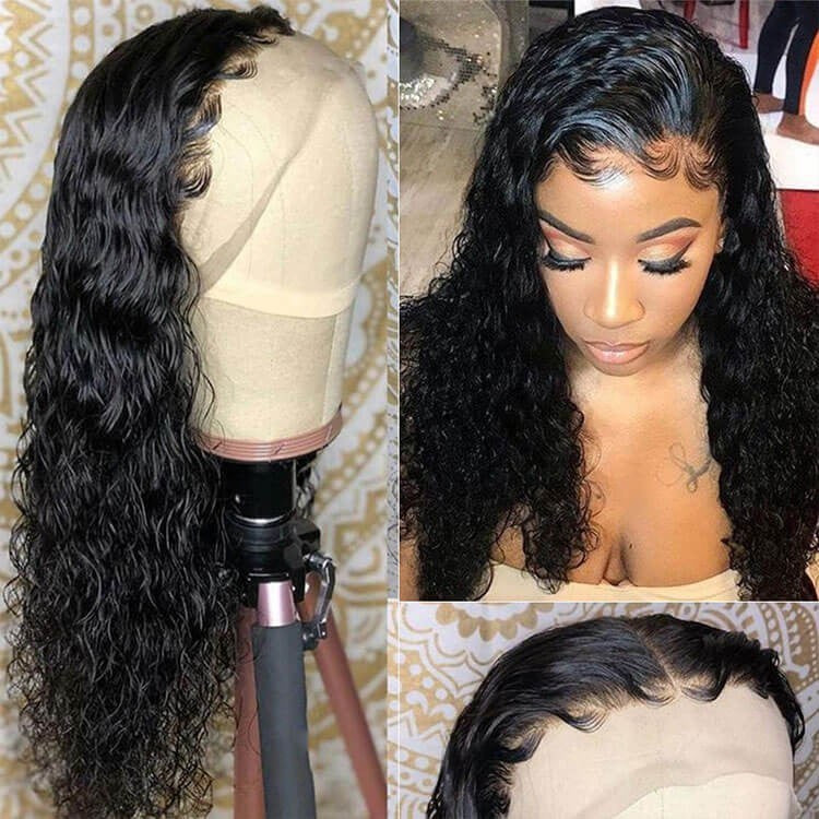 Curly Deep Wave 13x4 Lace Front Wig Human Hair Lace Wig