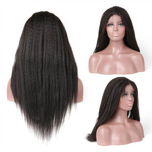 Kinky Straight 13x4 Lace Front Wig Human Virgin Hair Lace Wig