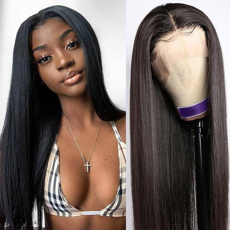 Straight 13x4 Lace Front Wig Human Virgin Hair Natural Lace Wig