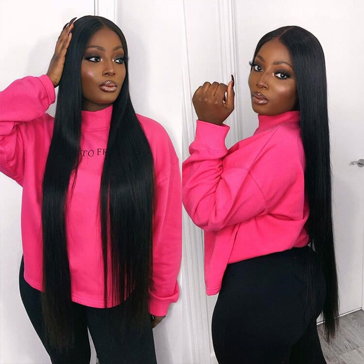 Straight 13x4 Lace Front Wig Human Virgin Hair Natural Lace Wig